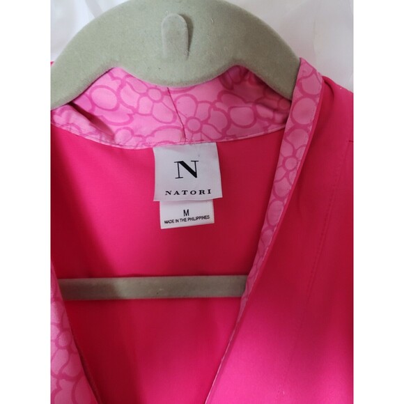 Natori Ladies Size M Pink Embroidered Floral Kimono Robe - Picture 3 of 8
